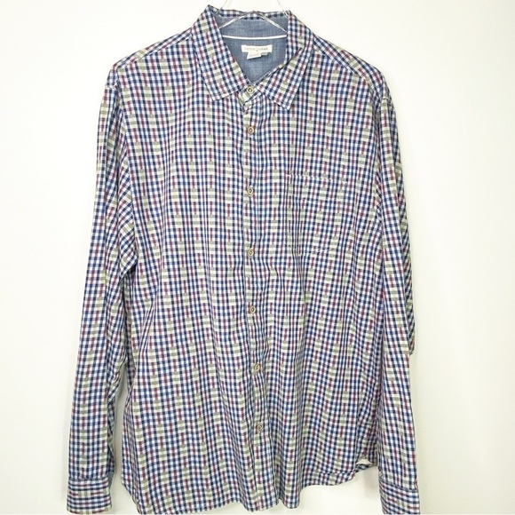 CARBON 2 COBALT Long Sleeve Button Down Shirt Mens Large - Picture 1 of 13